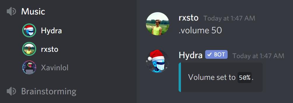 Example of how to use the premium volume command