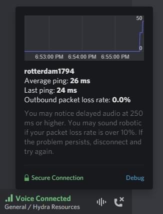 Example of the Discord latency popup
