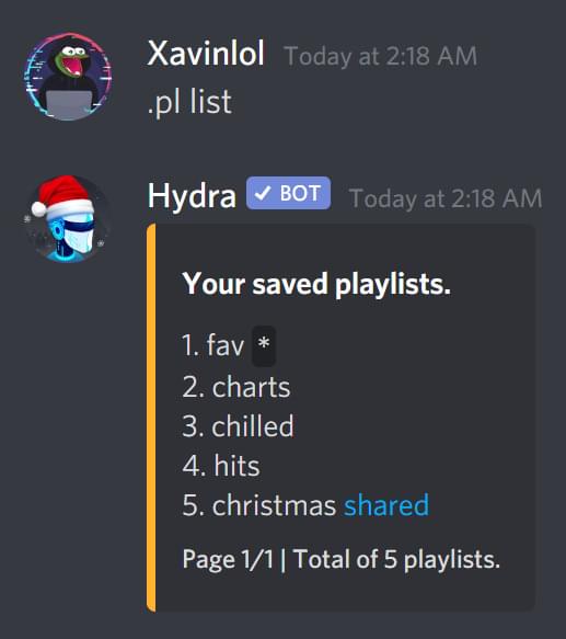 Hydra bot discord commands